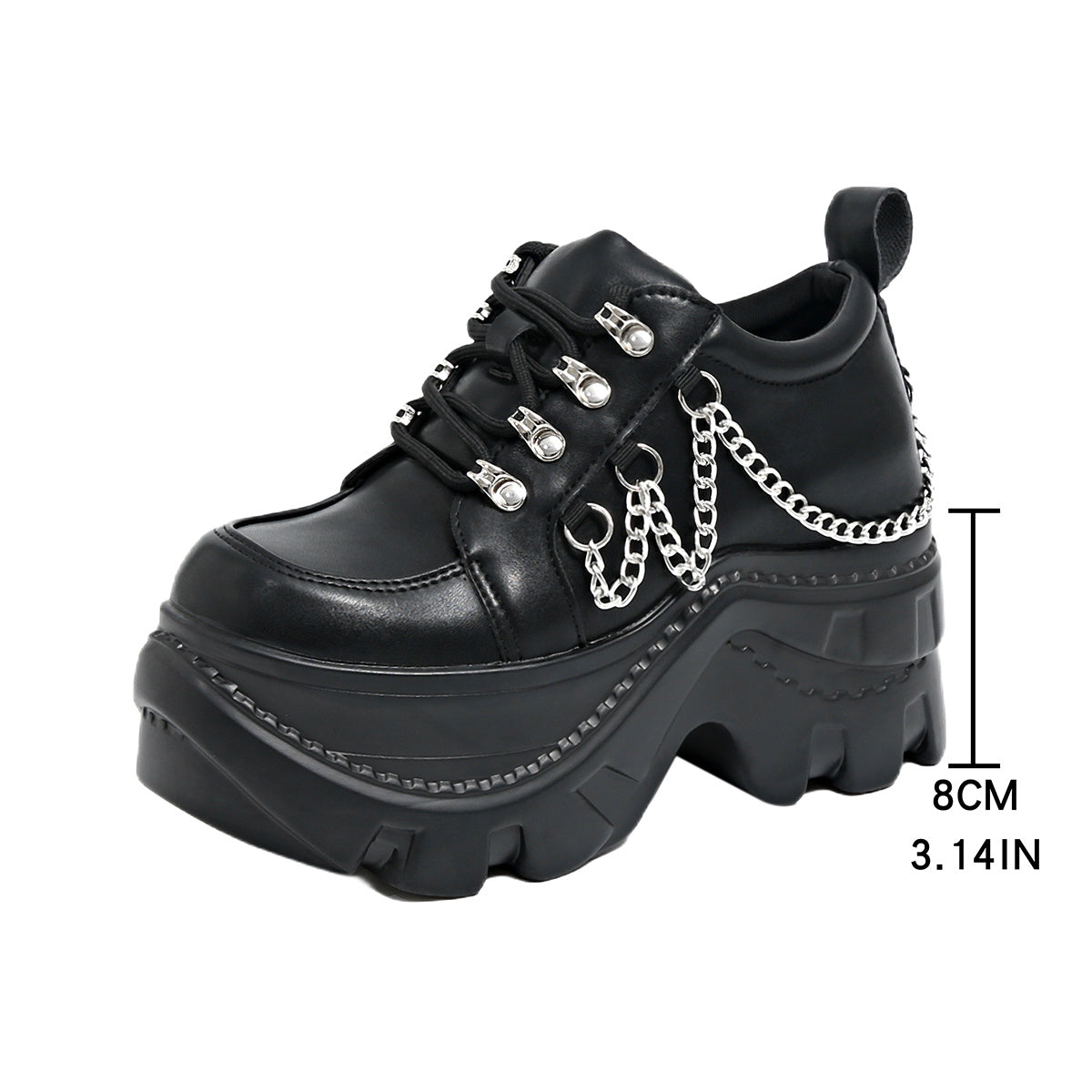 Chunky High-Heel Lace-Up Ankle Boots