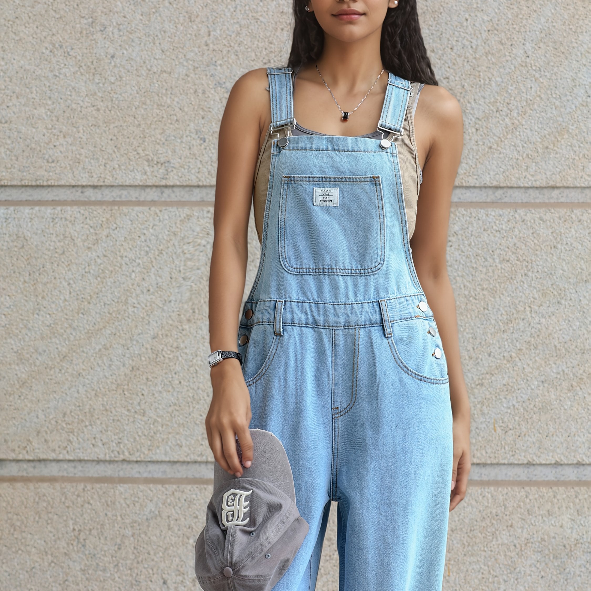 Oversized Wide-Leg Denim Jumpsuit