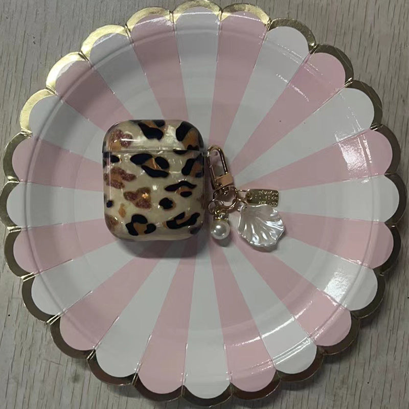 Leopard Print Earphone Sleeve with Hanging Chain - Perfect for Airpod1/2!