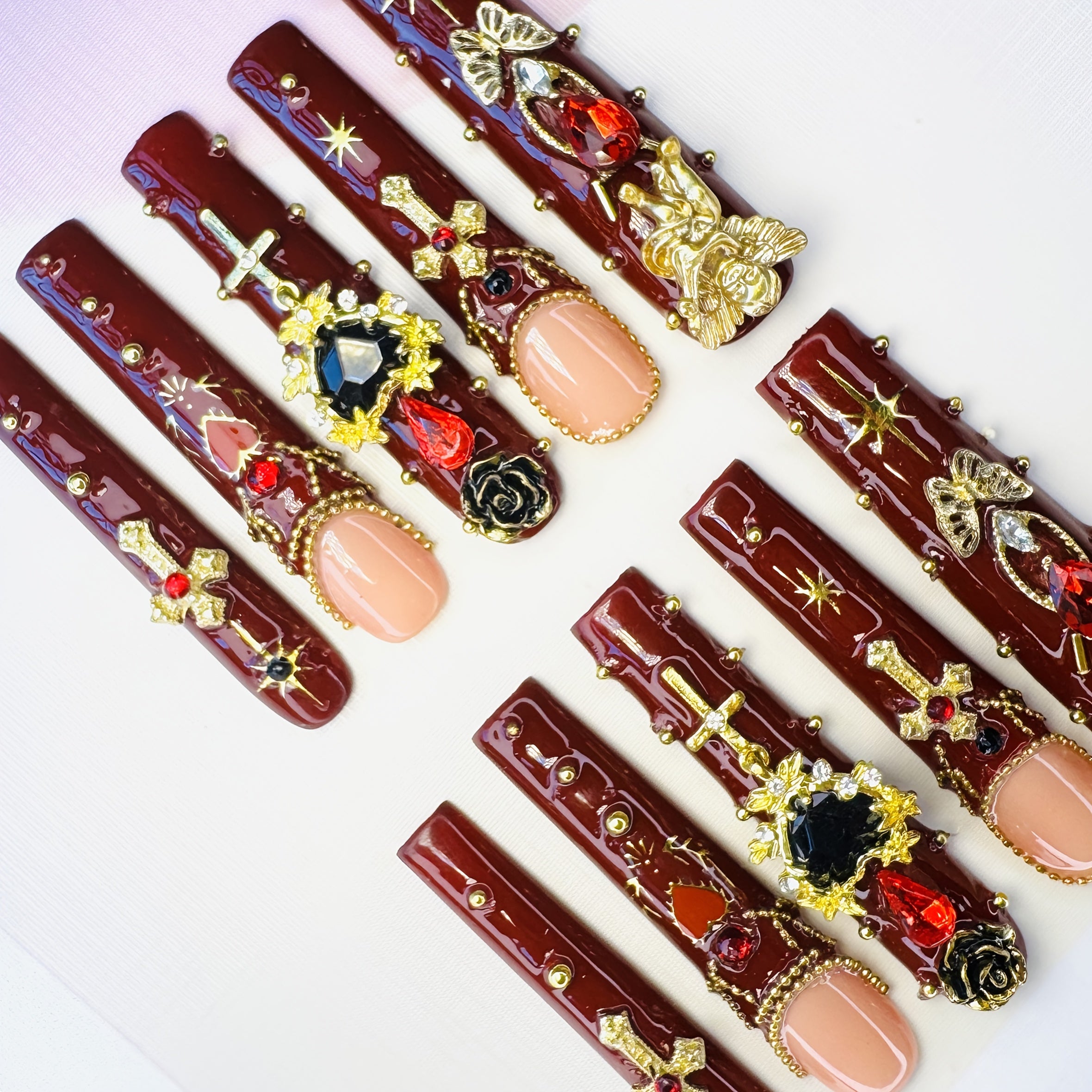 {10pcs} Gothic Press On Nails Set