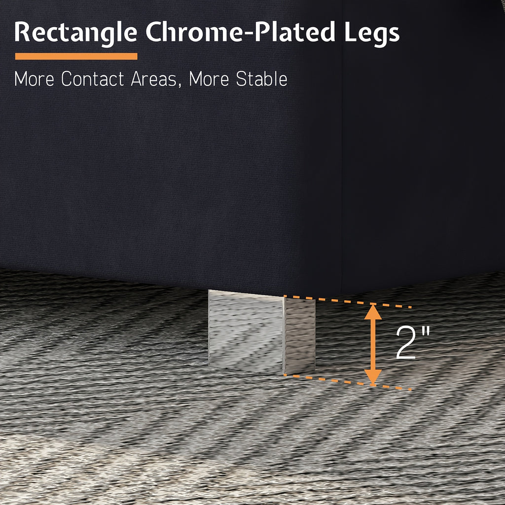 Modern Velvet Platform Bed with Channel Tufted Wingback Headboard