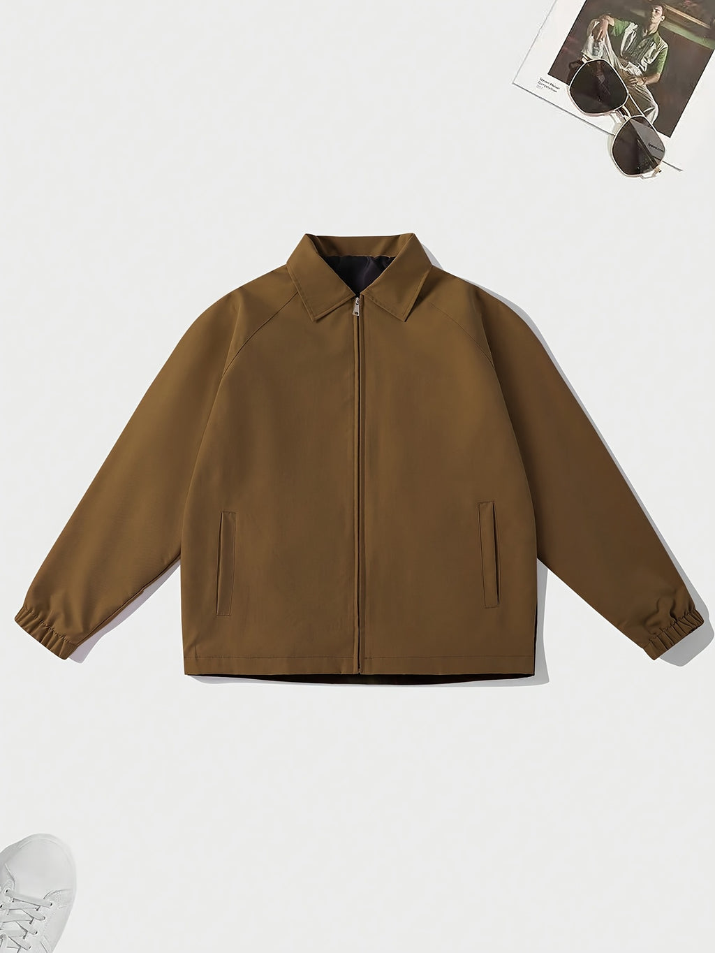 Zip-Up Rose Print Jacket