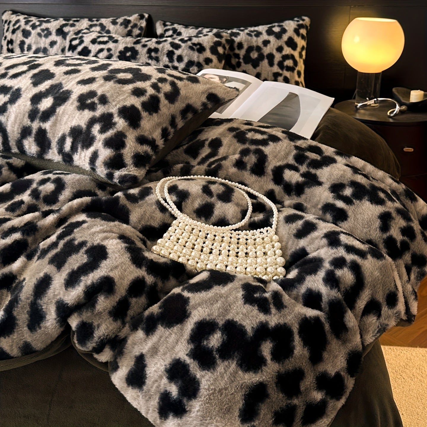 {3/4pcs} Leopard Print Duvet Cover and Bed Sheets