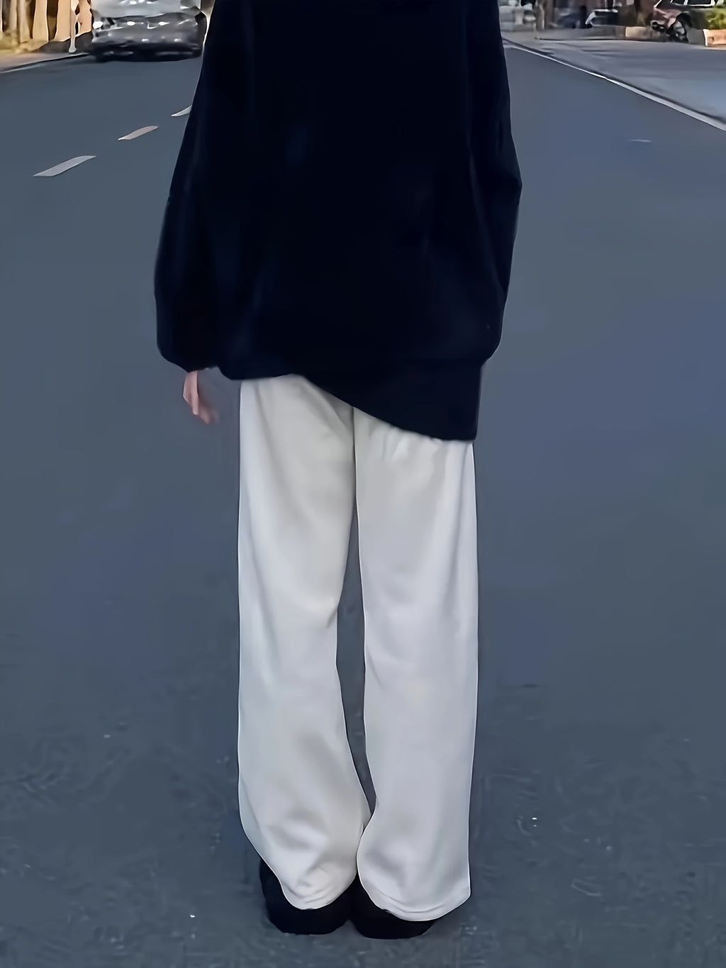 High-Waisted Drawstring Straight-Leg Pants