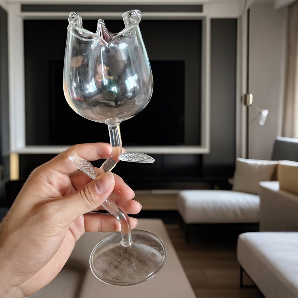 {1pc] Rose-Shaped Wine Glass