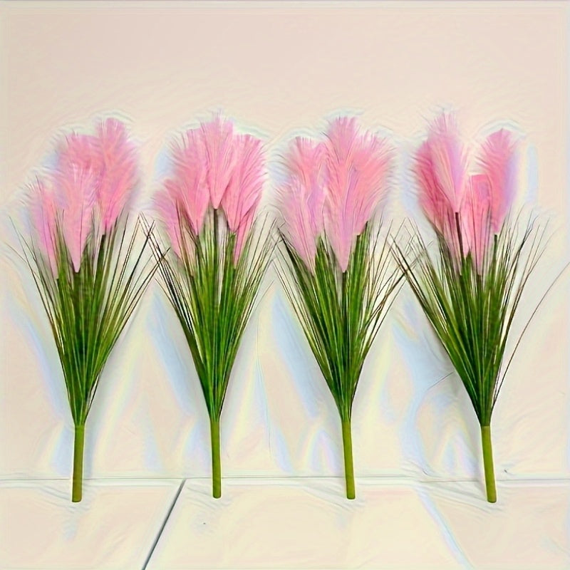 5-heads Super Healing Artificial Large Plaster Fox Grass Plant - 35 inches Tall