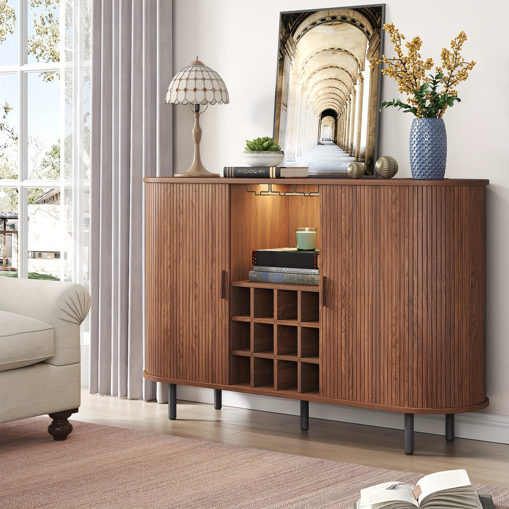 Wine Bar Cabinet with LED Light