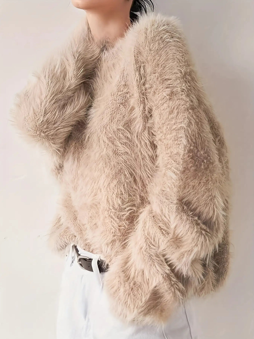 Faux Fur Mink-like Pullover Sweater