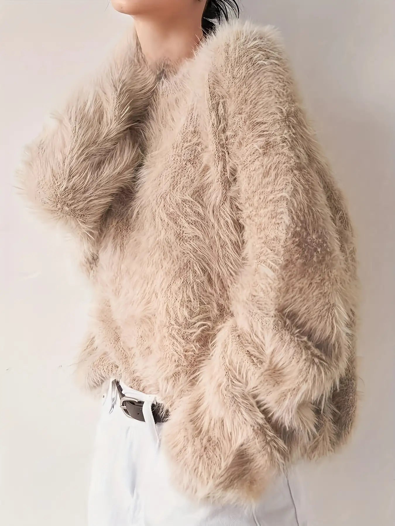 Faux Fur Mink-like Pullover Sweater