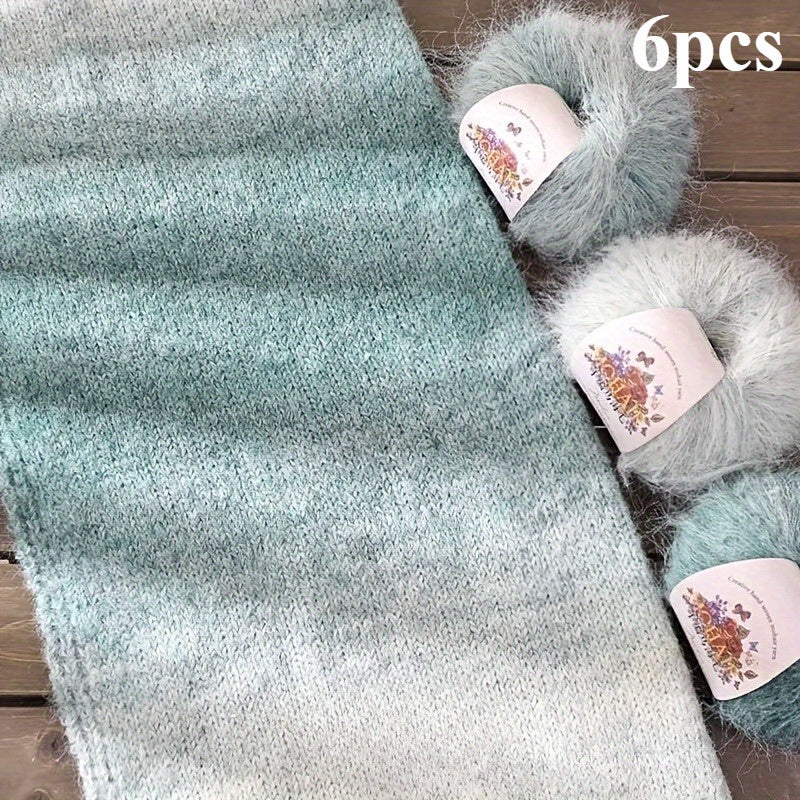 {6pcs} Soft Multicolor Gradient Yarn