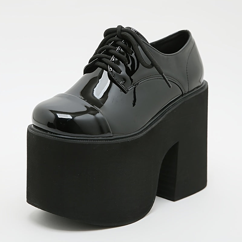 High-Heeled Platform Shoes with Thick Heels And Round Toes