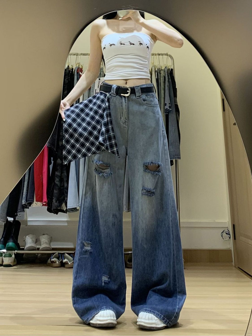 High-Waisted Wide-Leg Jeans