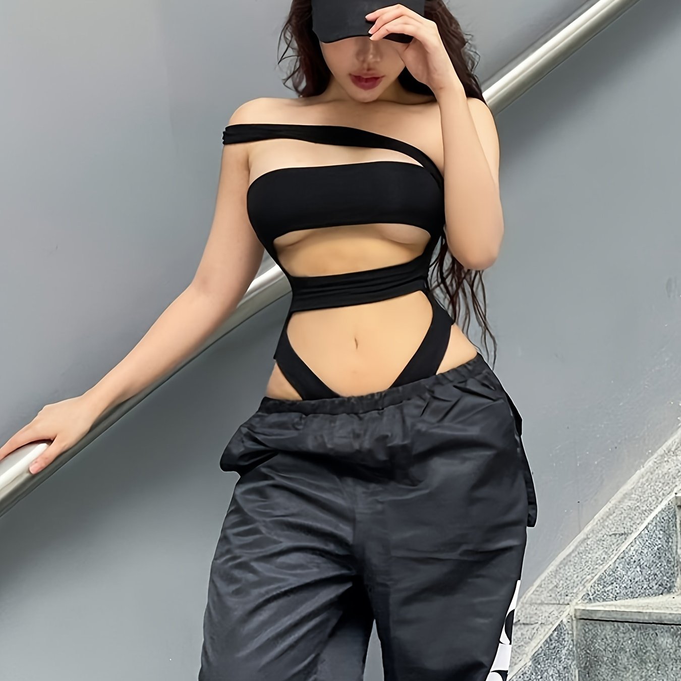 Chic Asymmetric Top with Waist Accent