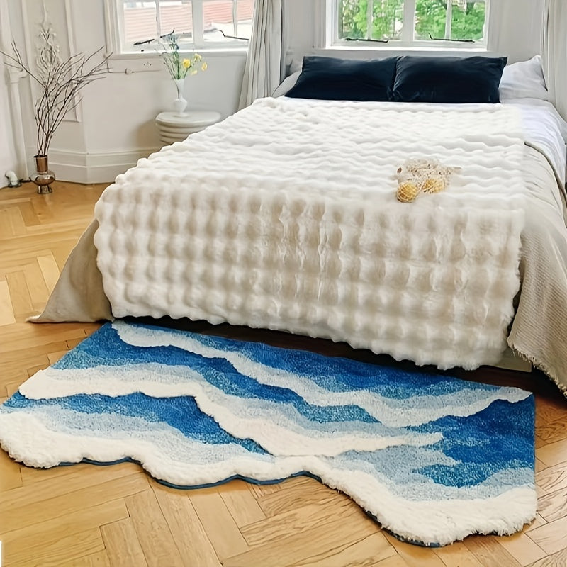 Thick Ultra-Soft Tufted Rug - Blue Ocean Wave
