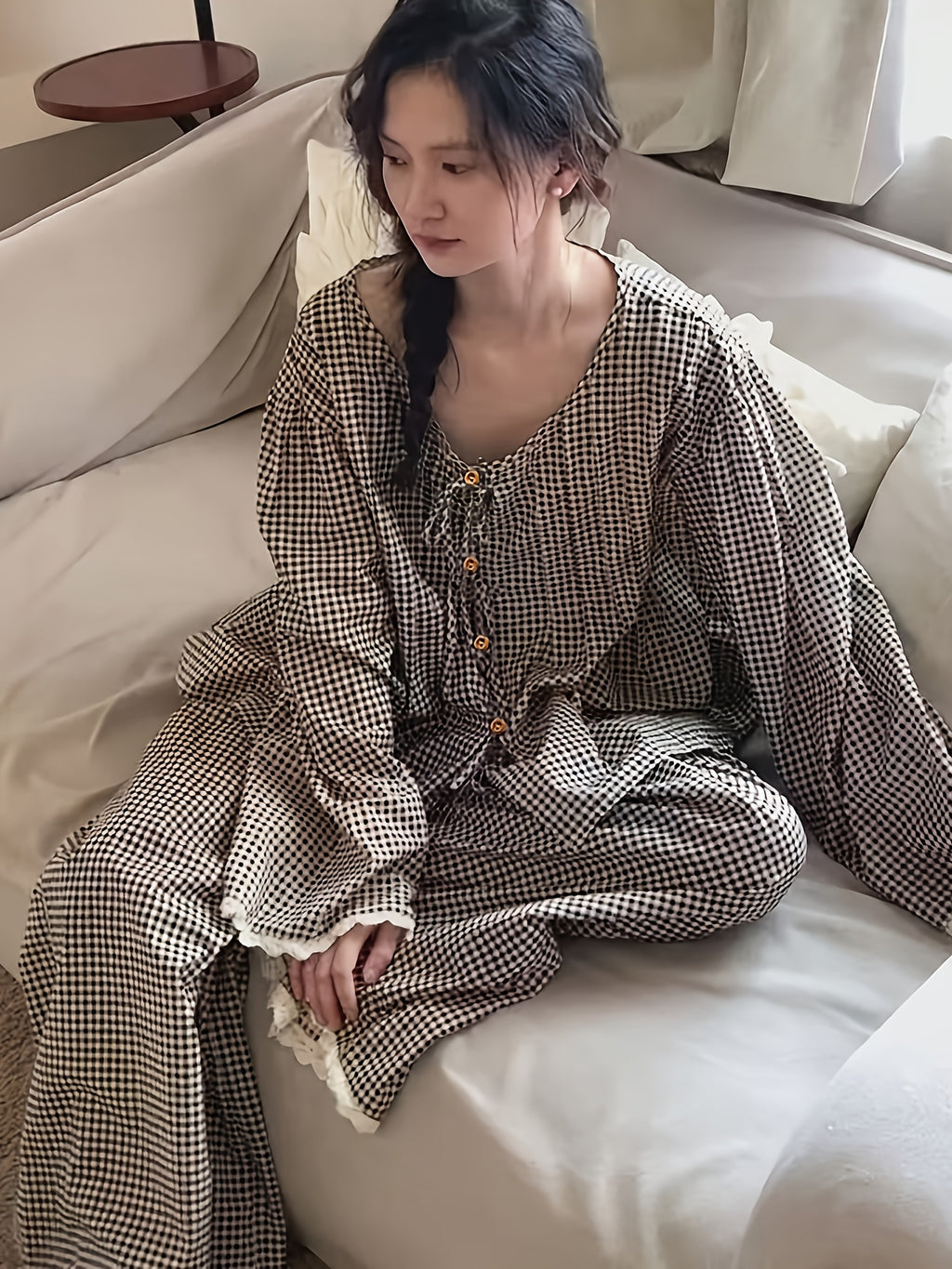 Sweet Plaid Pajama Set