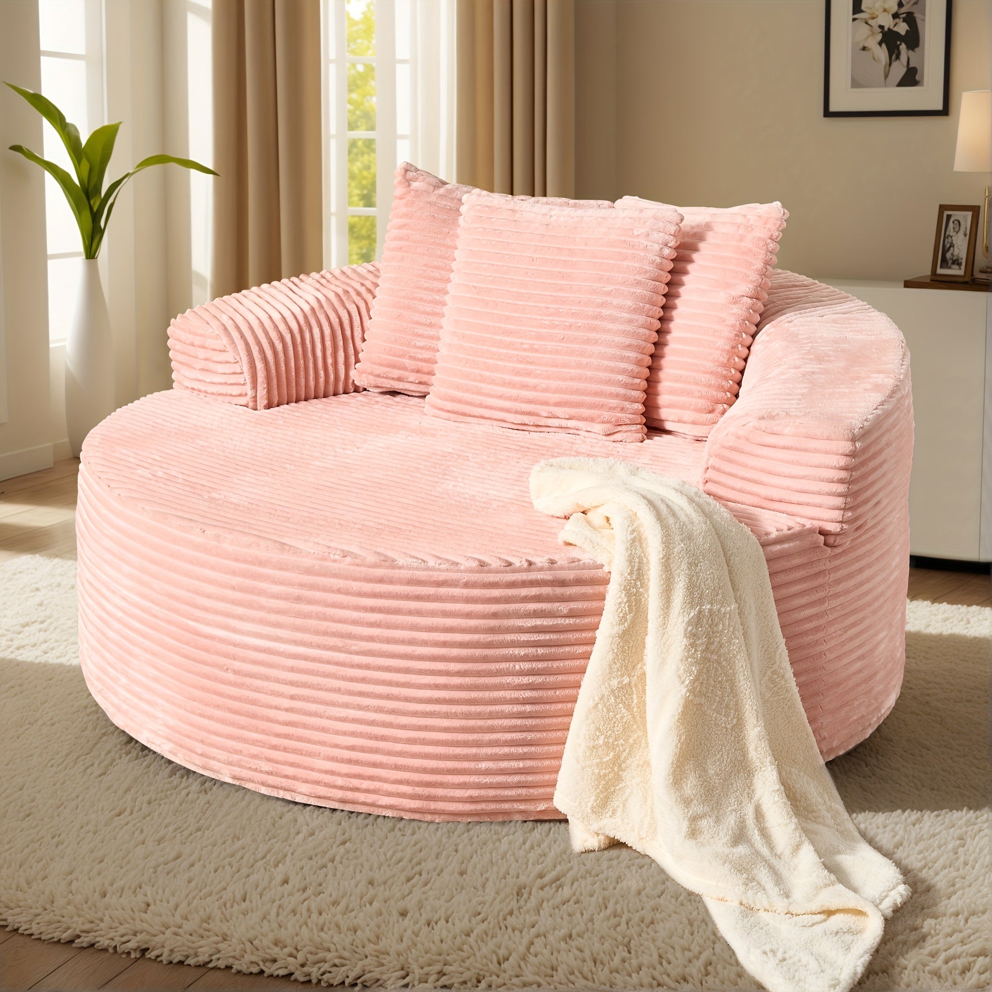 Oversized O-Shape Luxurious Modular Boneless Couch