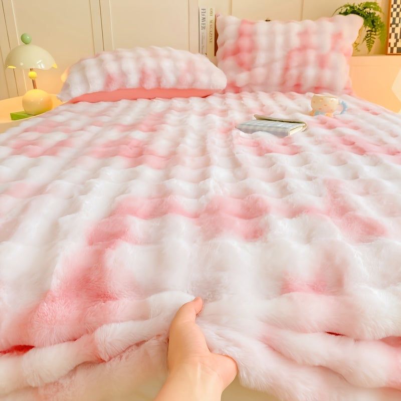Thickened Faux Rabbit Fur Fitted Sheet