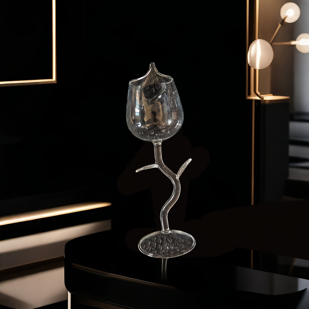 {1pc] Rose-Shaped Wine Glass