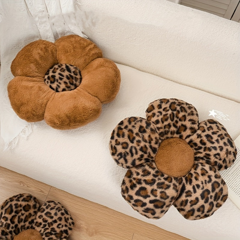 {1pc} Leopard Flower Plush Pillow