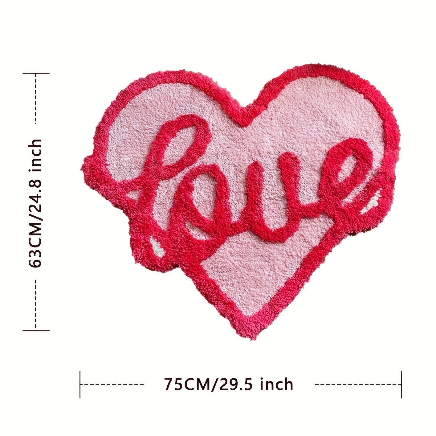 Love Heart Design Middle Plush Carpet