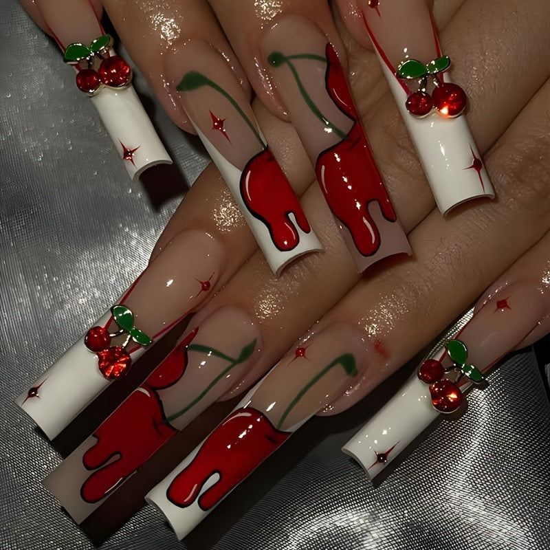 Cherry Fake Nails