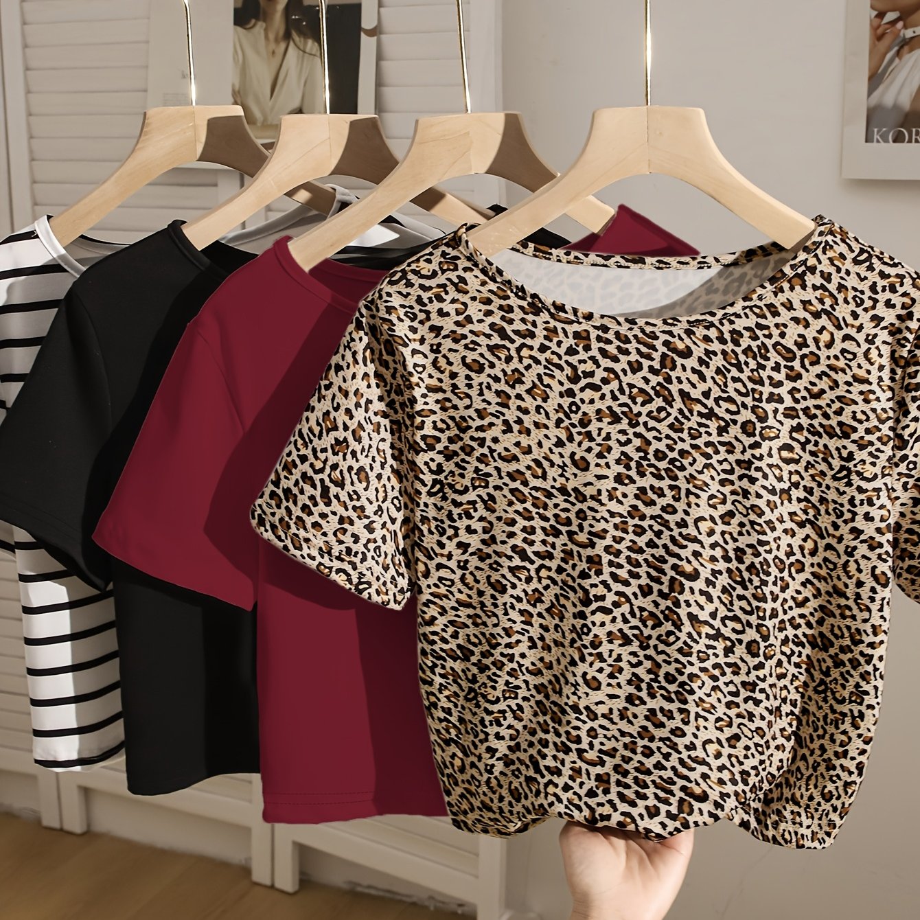 {4pcs} Leopard Print T-Shirt