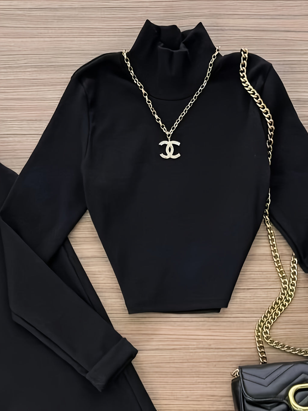 Long Sleeve Top Two-Piece Set with Skirt