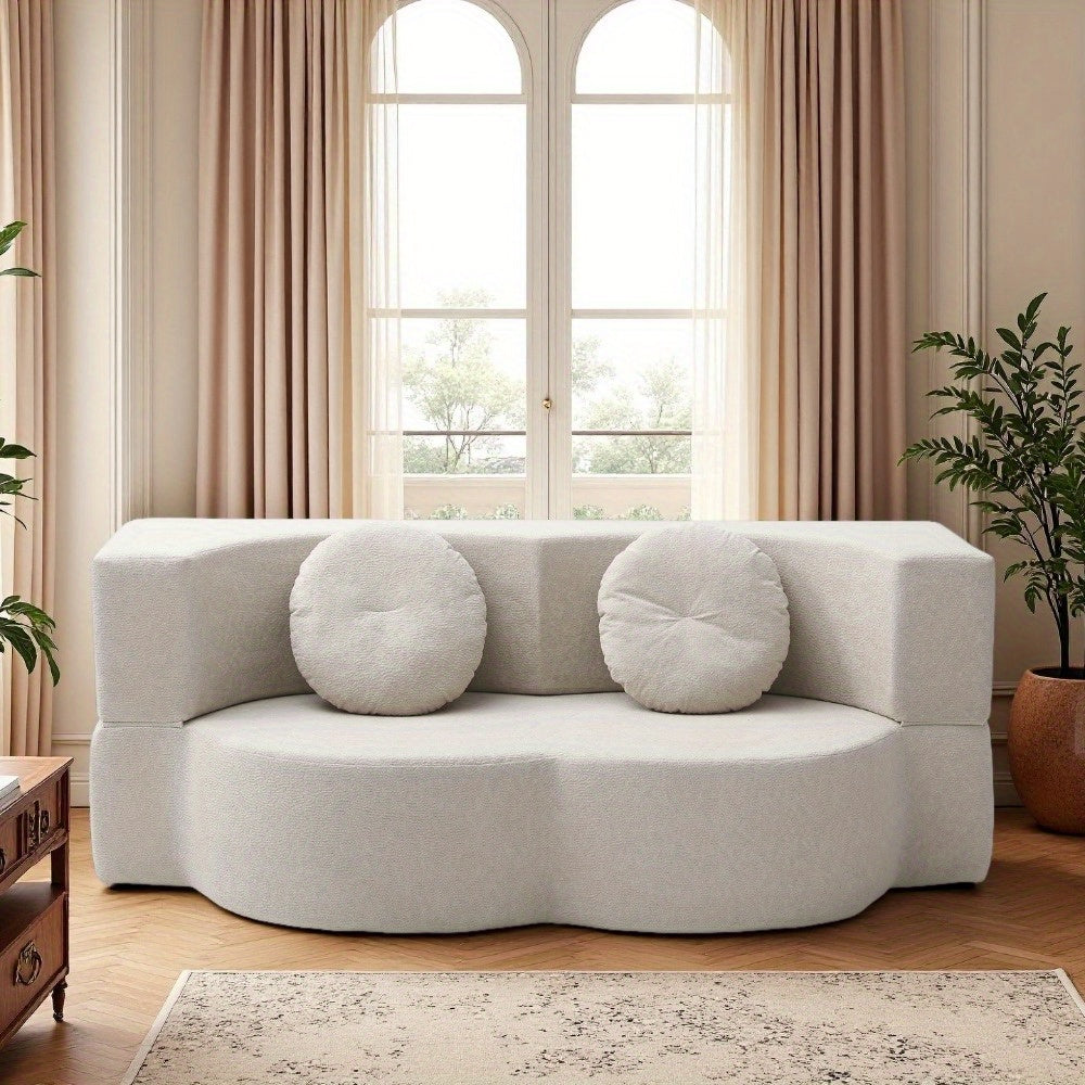 2-in-1 Convertible Folding Sofa Bed with Mattress