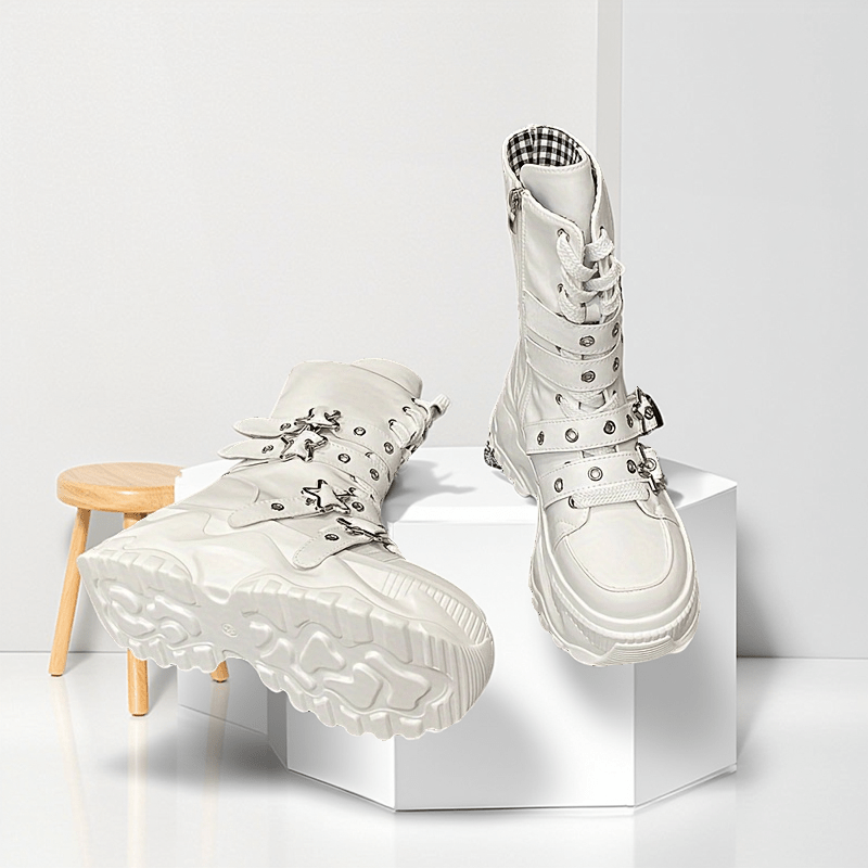 Thick Soled High Top Casual Shoes