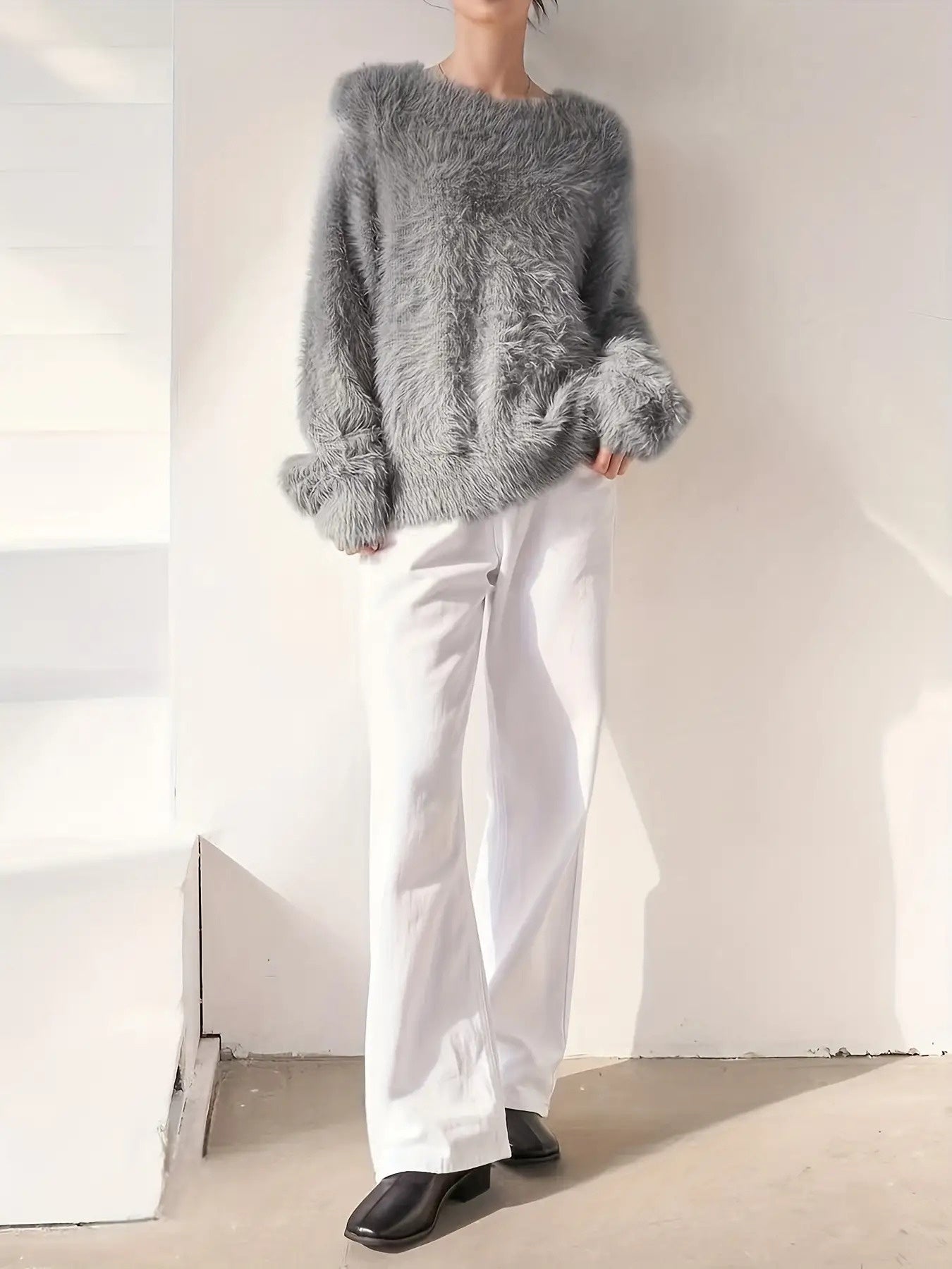 Faux Fur Mink-like Pullover Sweater
