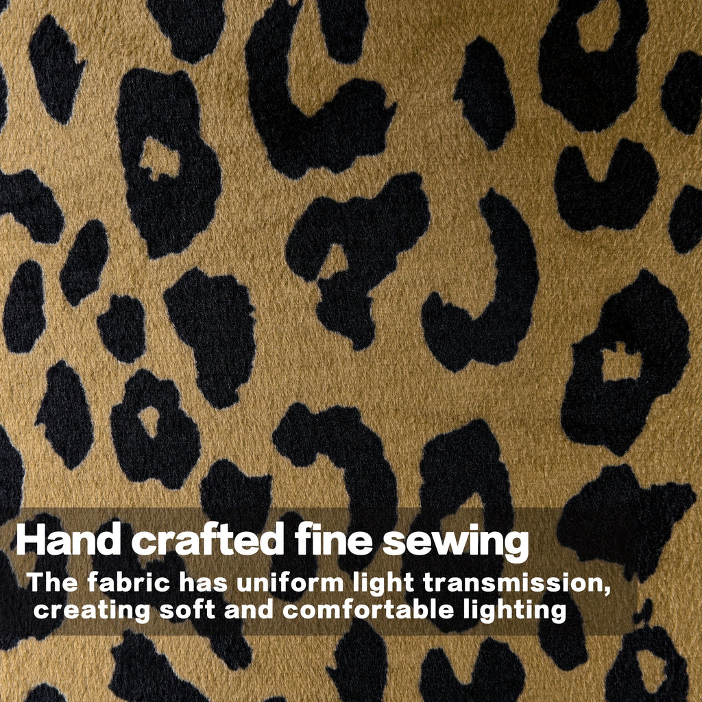 Drum Shaped Leopard Print Lampshade Set