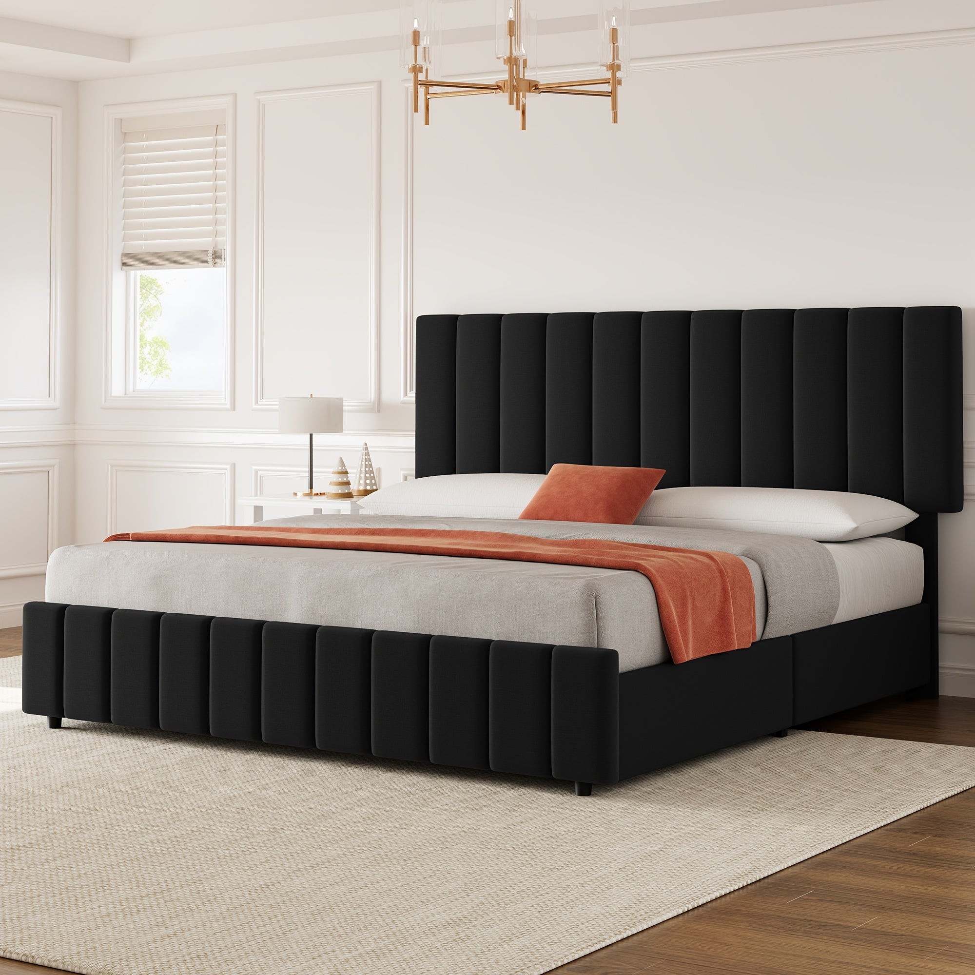 Queen Bed Frame with Storage Drawers