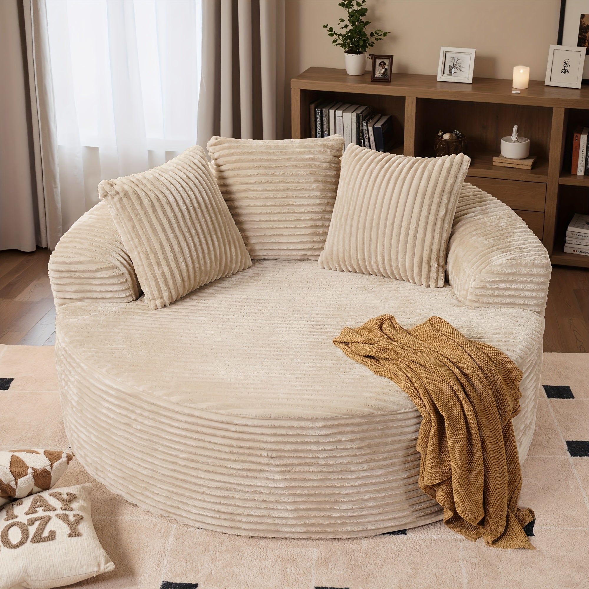 Oversized O-Shape Luxurious Modular Boneless Couch