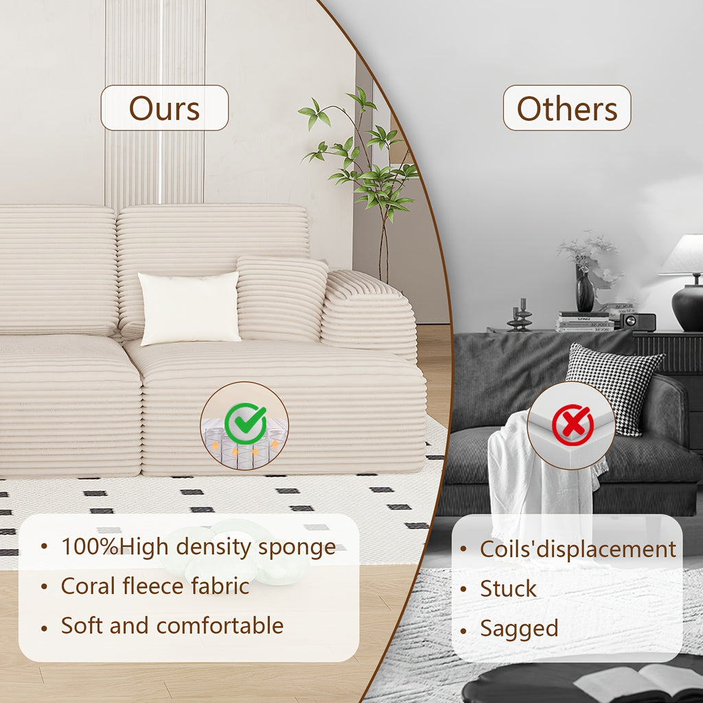 106 Inch Modular Segmented Sofa, L-shaped Leisure Combination Sofa