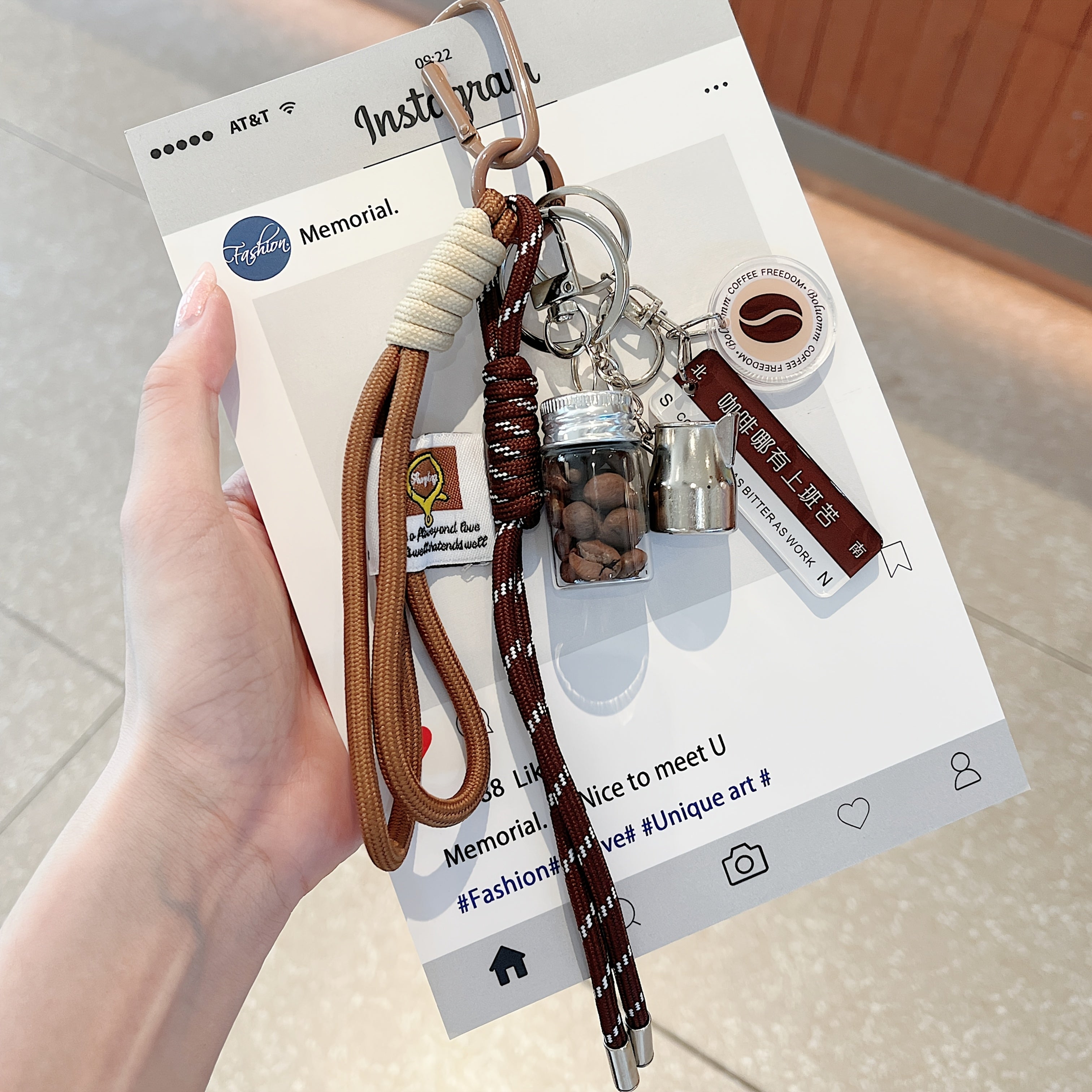 Multicolor Two-Tone Bag Charms Keychain