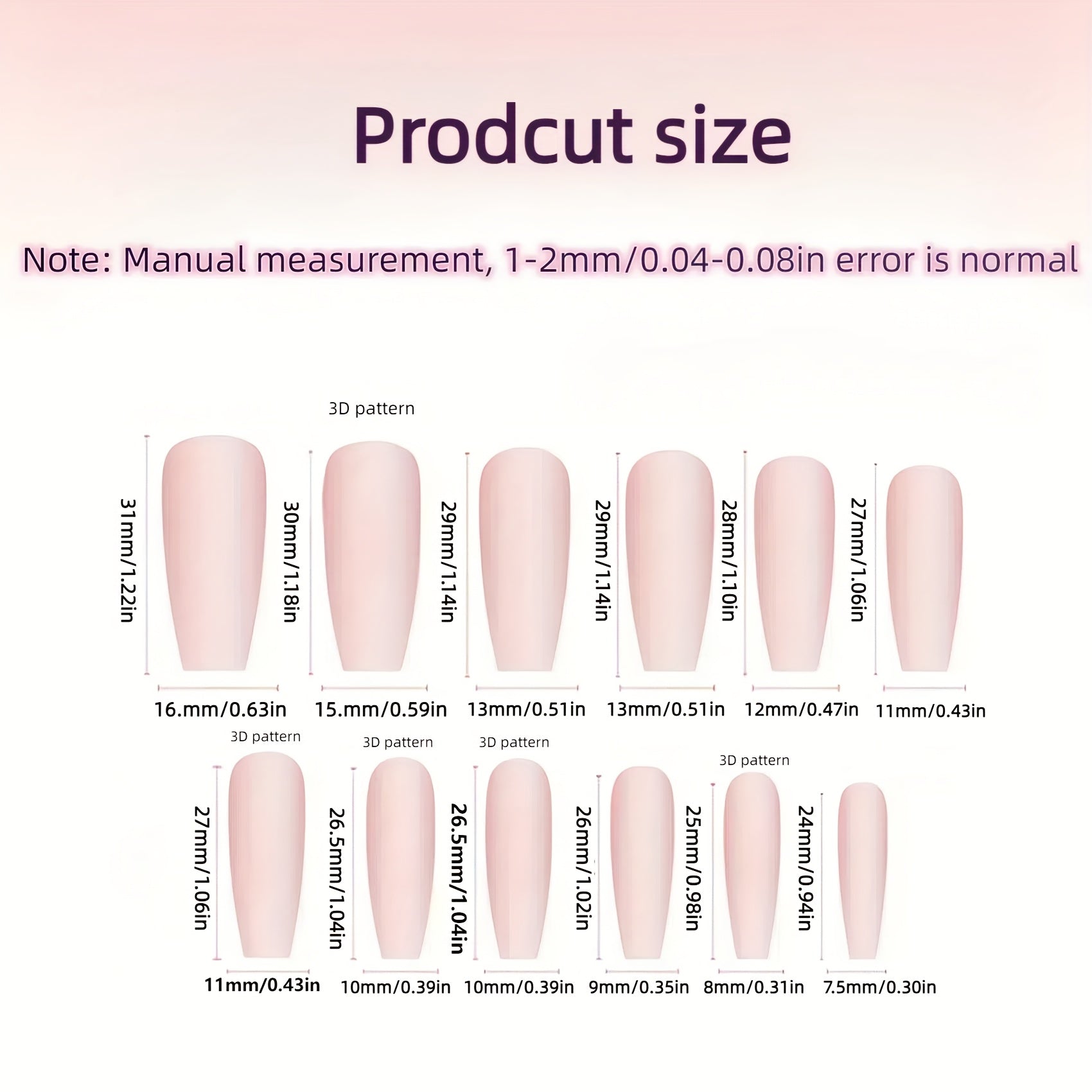 {24pcs} Three-Dimensional Love Bow Imitation Wearable Long Ballet Style Manicure (Including Mini Nail File And Jelly Glue)