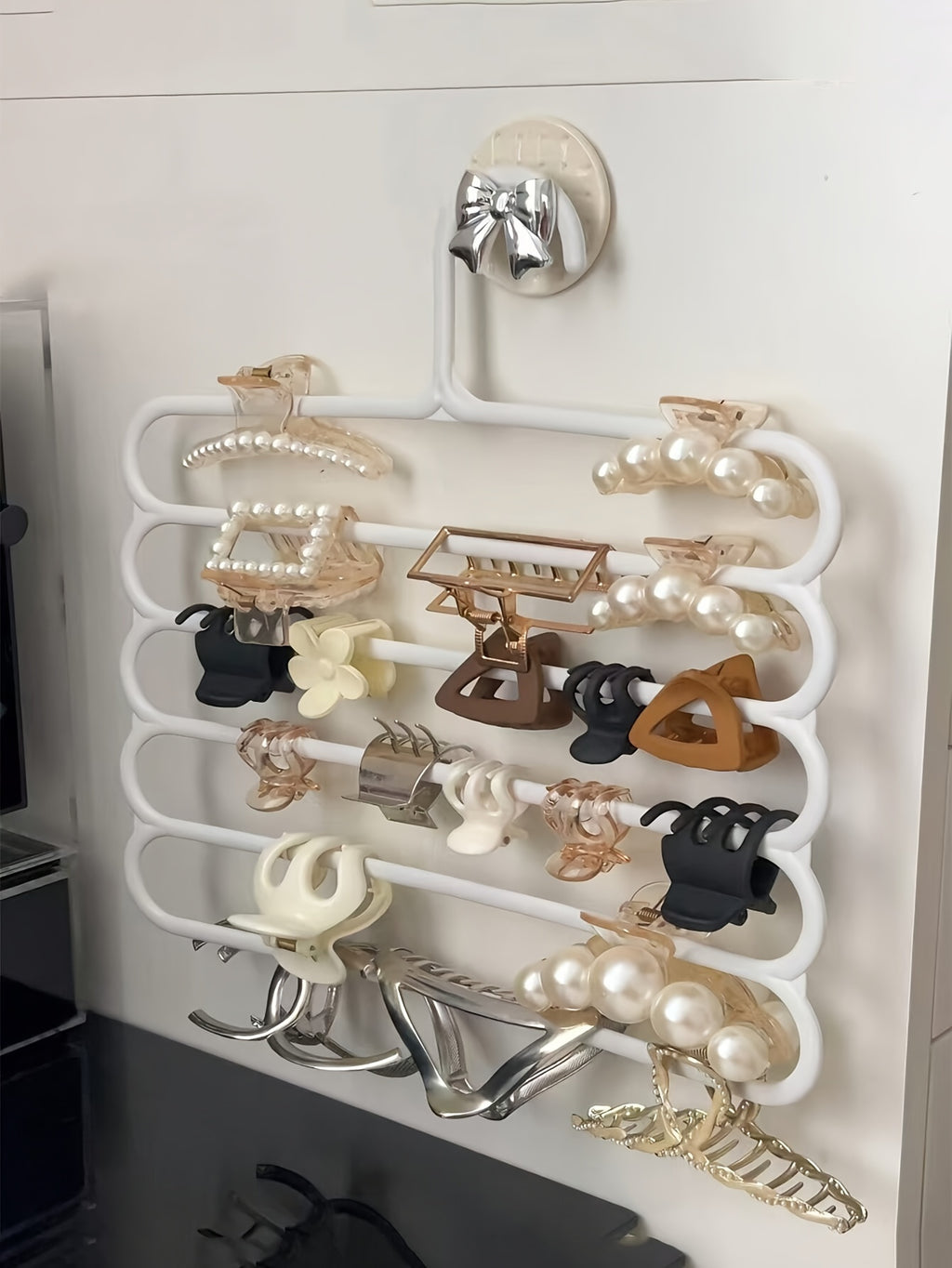 Versatile Wall-Mounted Organizer for Hair Clips, Jewelry & Accessories