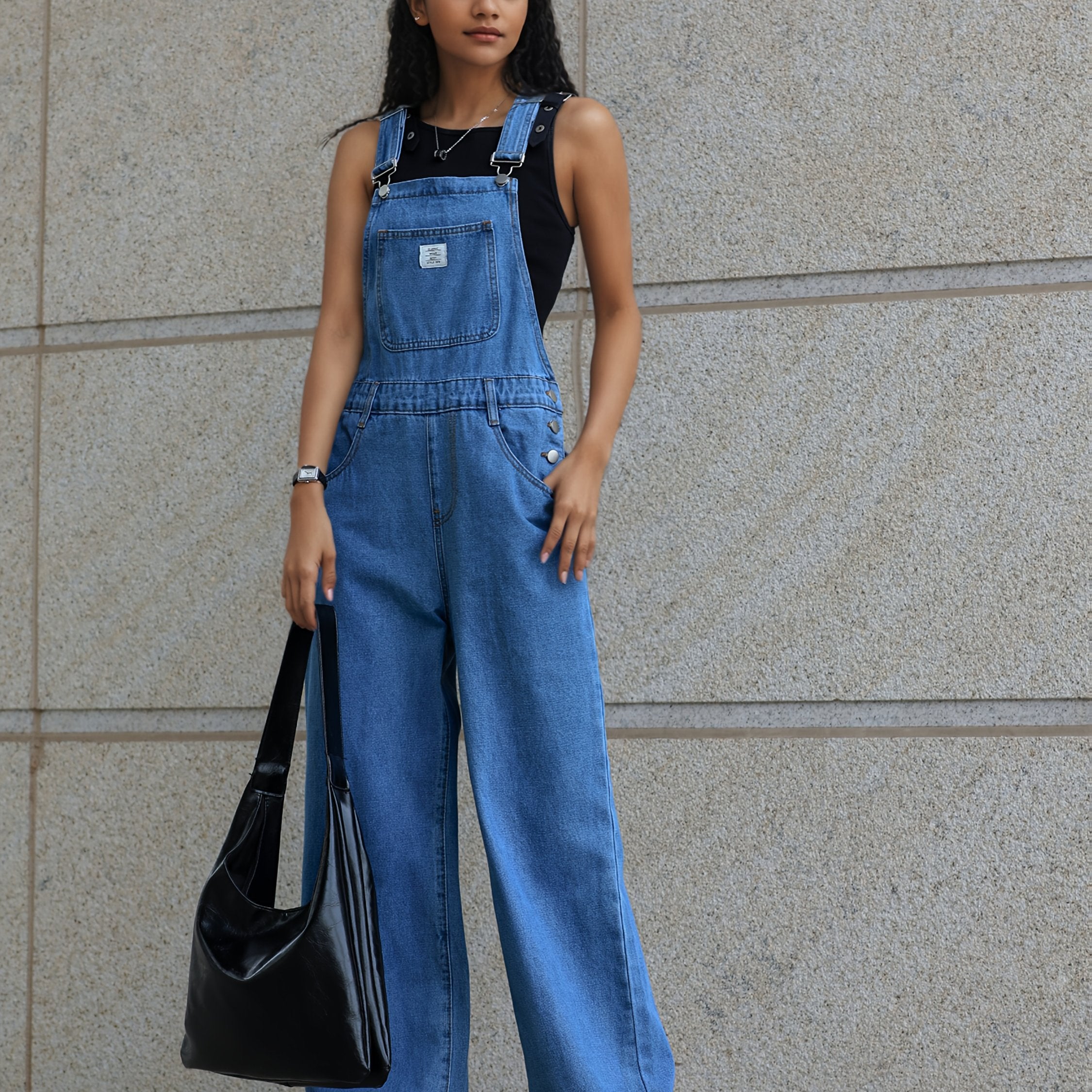 Oversized Wide-Leg Denim Jumpsuit