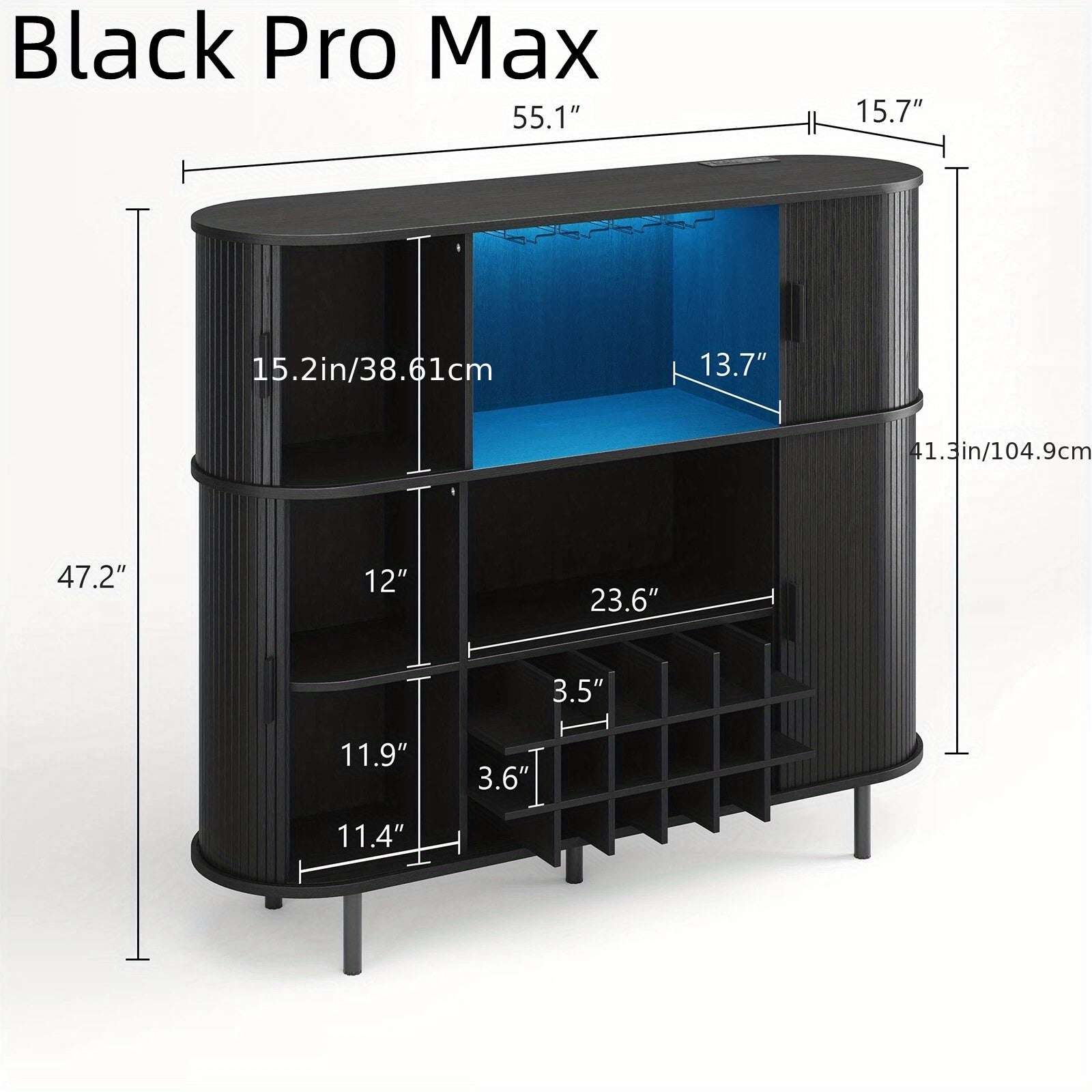 Wine Bar Cabinet with LED Light