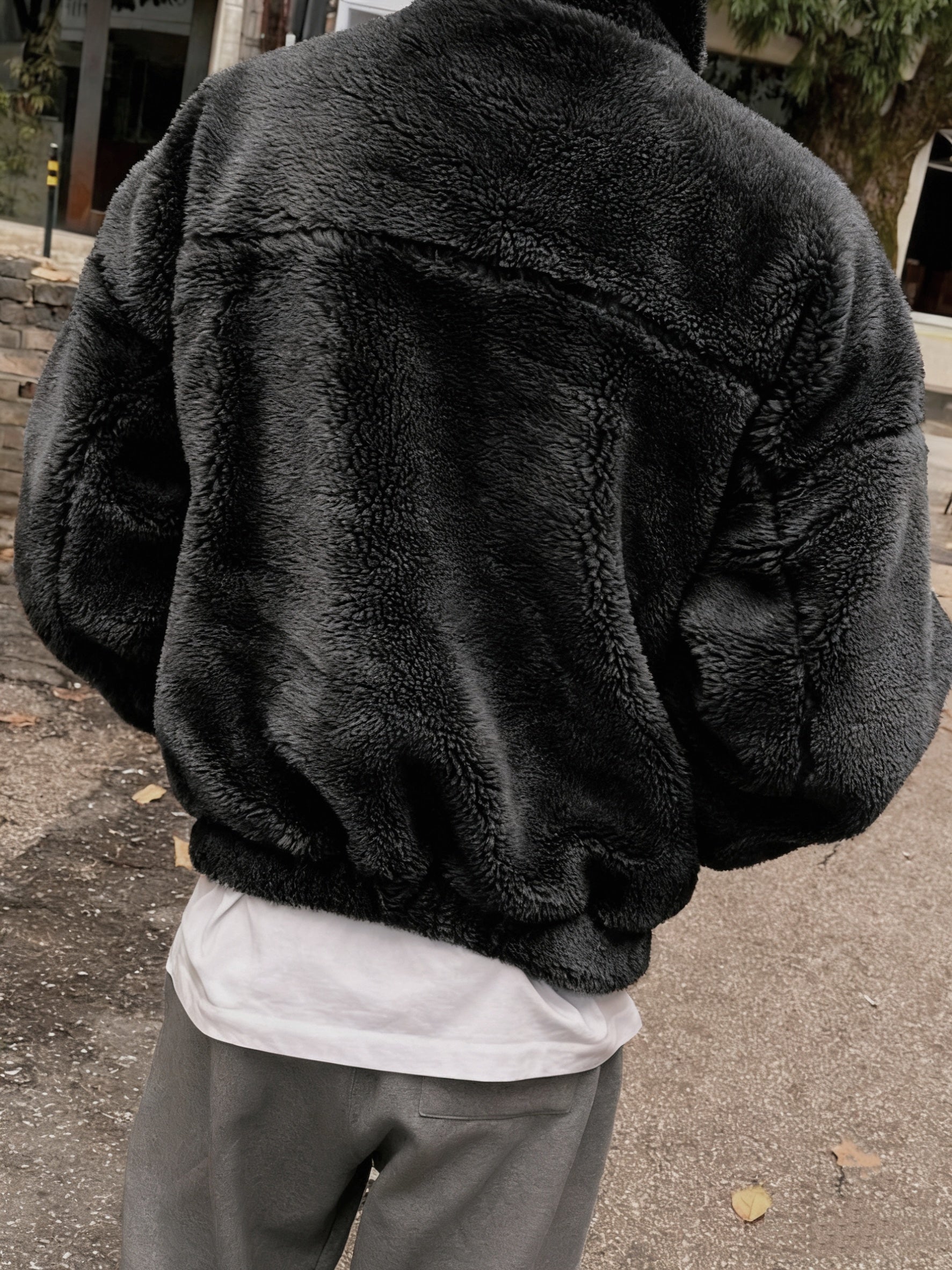 Jacket with Stand Collar & Full-Zip Front