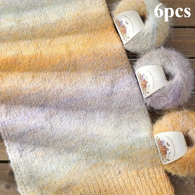 {6pcs} Soft Multicolor Gradient Yarn