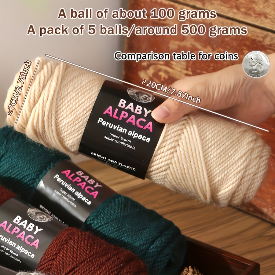 500g (5 Balls) Luxury Alpaca Wool Yarn