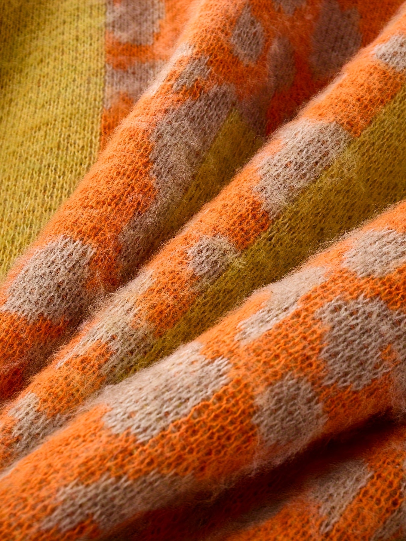 Vintage Leopard Print Contrast Color High Neck Loose Lazy Soft Long Sleeve Sweater