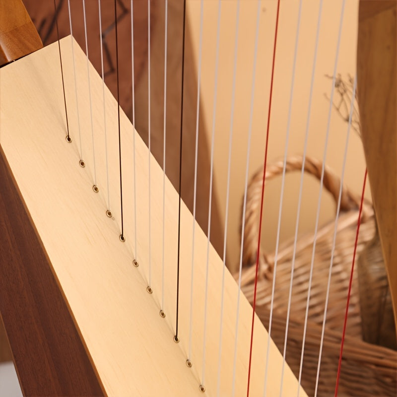 19 String Mahogany Solid Wooden Lyre Harp