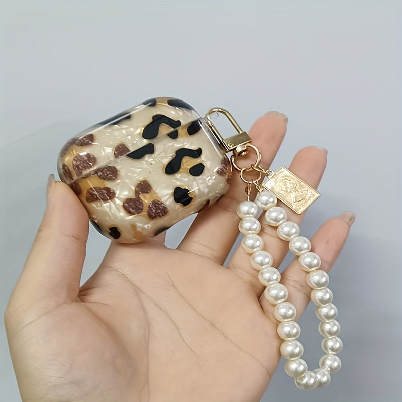 Leopard Print Earphone Sleeve with Hanging Chain - Perfect for Airpod1/2!