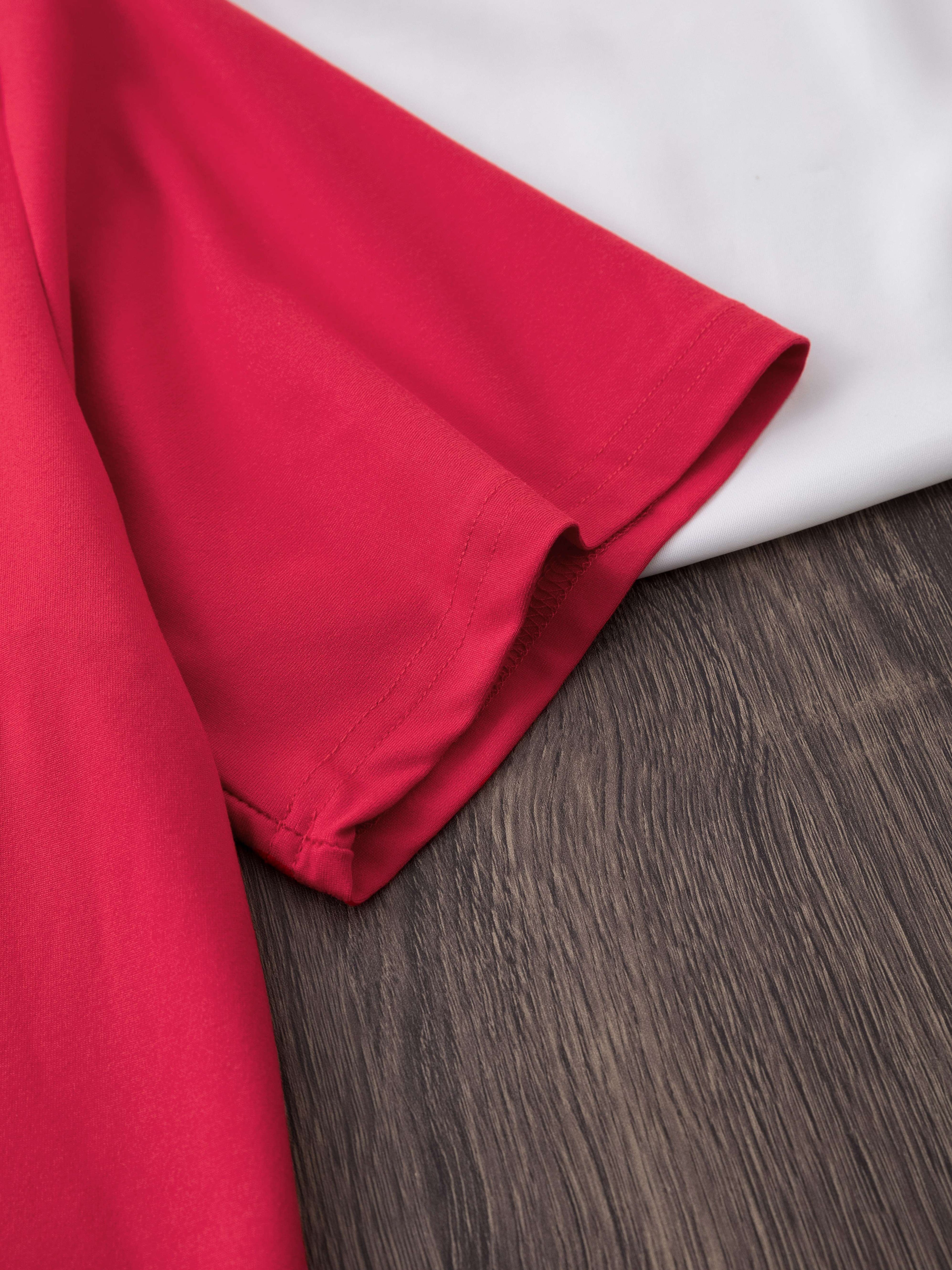 Soft Polyester Crew Neck Short Sleeve T-Shirt