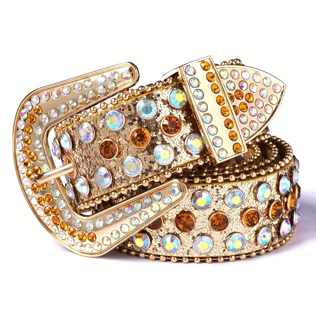 Punk Style Rhinestone Decor Belt