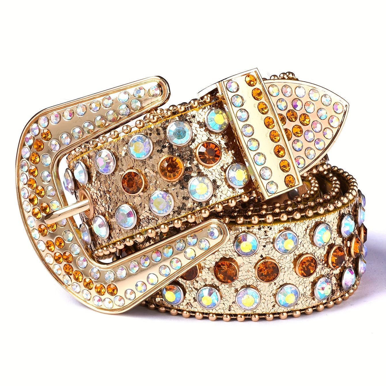 Punk Style Rhinestone Decor Belt