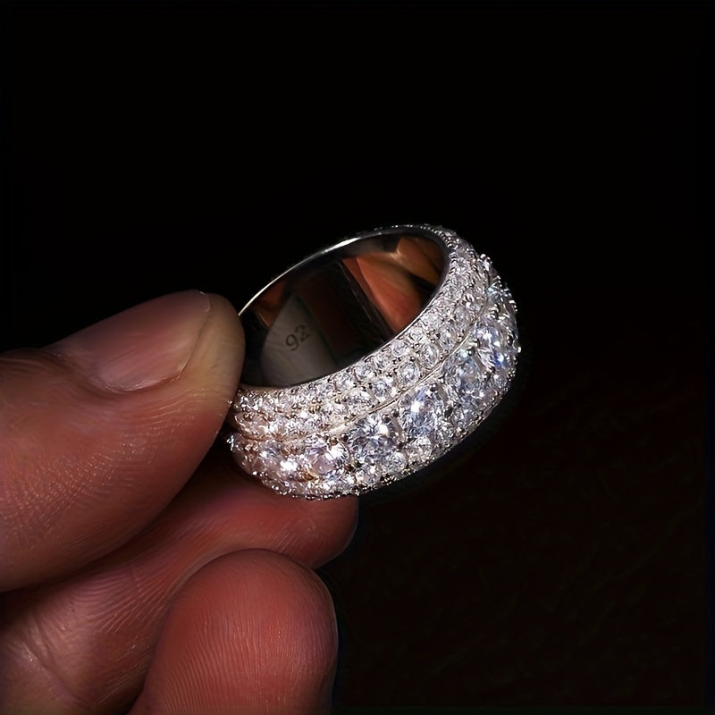 925 Silver Inlaid with 3 Carat Moissanite