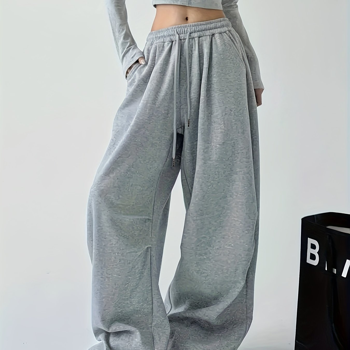 High-Waisted Wide-Leg Joggers